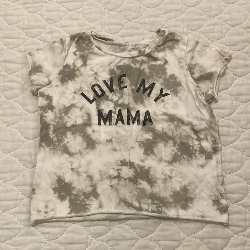 Kids Tie-Dye 'Love My Mama' Shirt - Gray & White